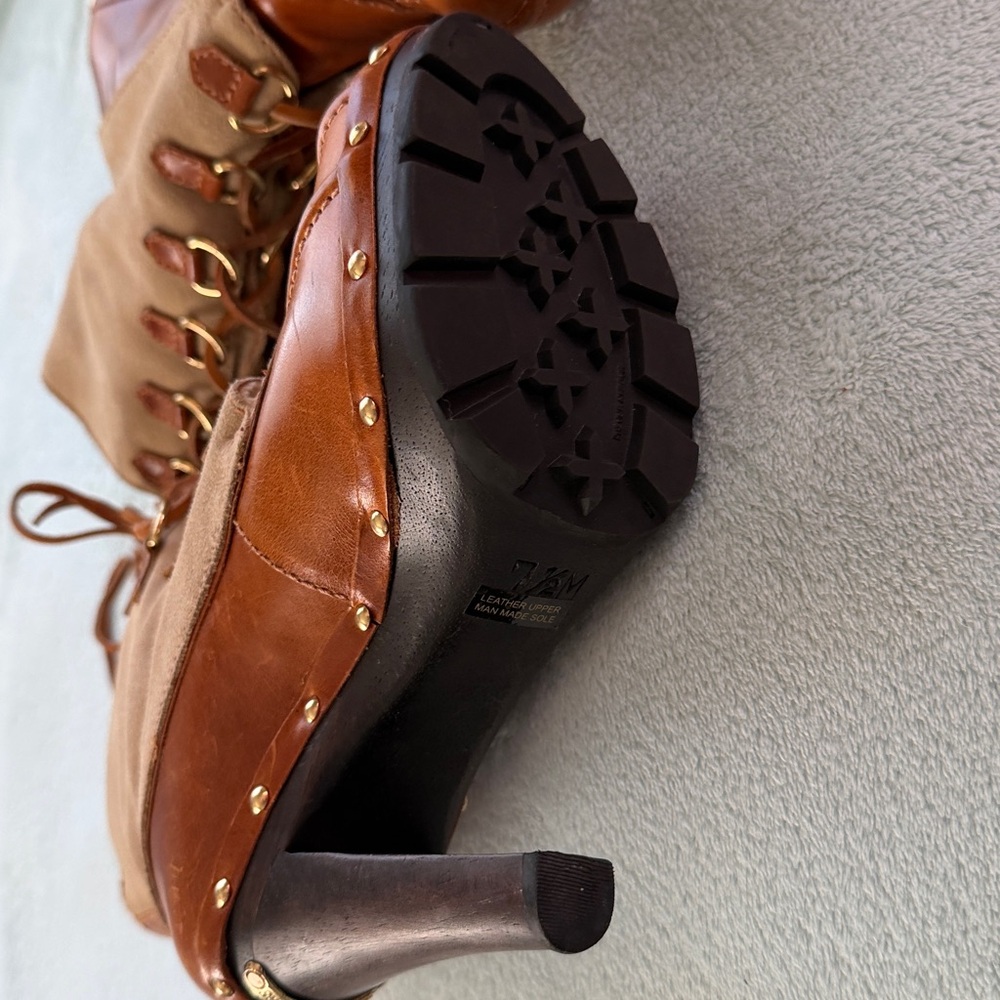 KORS Michael Kors Brown and Tan Lace Up Boots - Picture 9 of 14